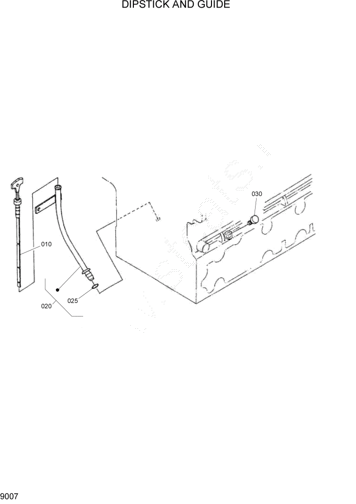 Схема запчастей Hyundai HSL800T - PAGE 9007 DIPSTICK AND GUIDE ДВИГАТЕЛЬ БАЗА