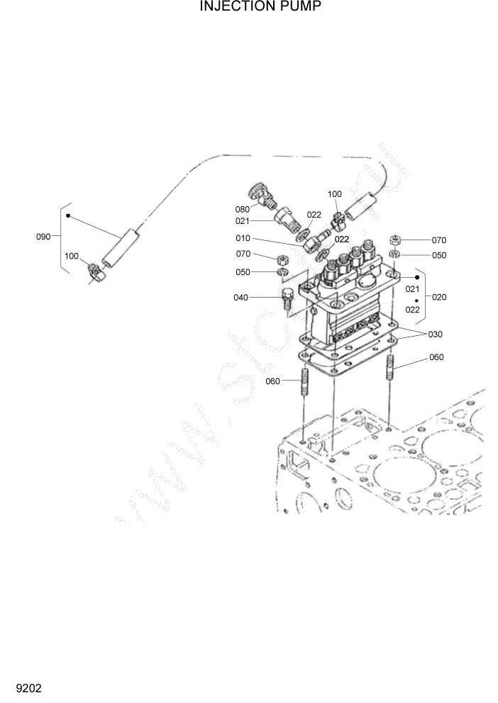 Схема запчастей Hyundai HSL800T - PAGE 9202 INJECTION PUMP ДВИГАТЕЛЬ БАЗА