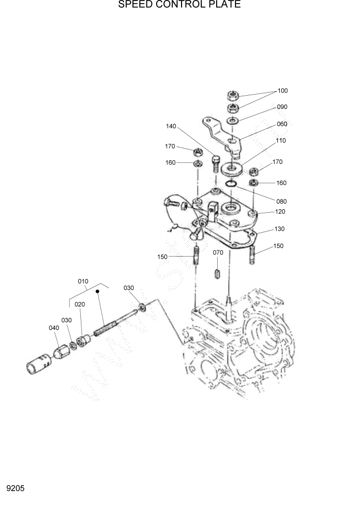 Схема запчастей Hyundai HSL800T - PAGE 9205 SPEED CONTROL PLATE ДВИГАТЕЛЬ БАЗА