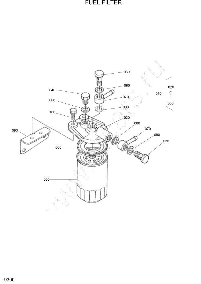 Схема запчастей Hyundai HSL800T - PAGE 9300 FUEL FILTER ДВИГАТЕЛЬ БАЗА