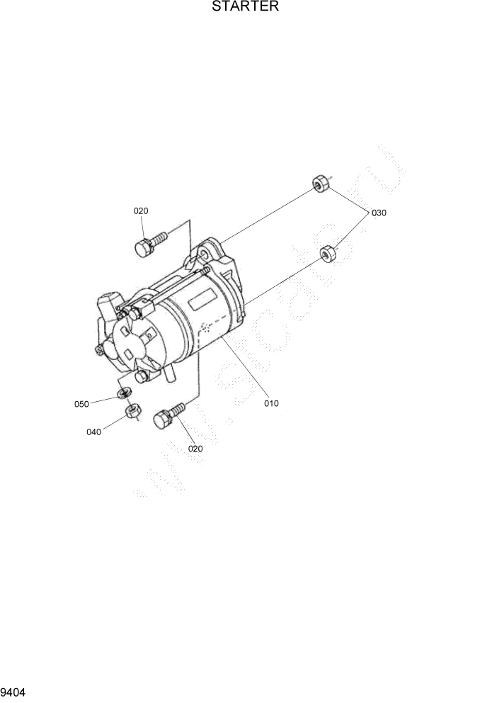 Схема запчастей Hyundai HSL800T - PAGE 9404 STARTER ДВИГАТЕЛЬ БАЗА