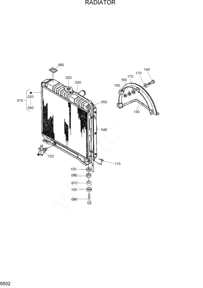 Схема запчастей Hyundai HSL800T - PAGE 9502 RADIATOR ДВИГАТЕЛЬ БАЗА