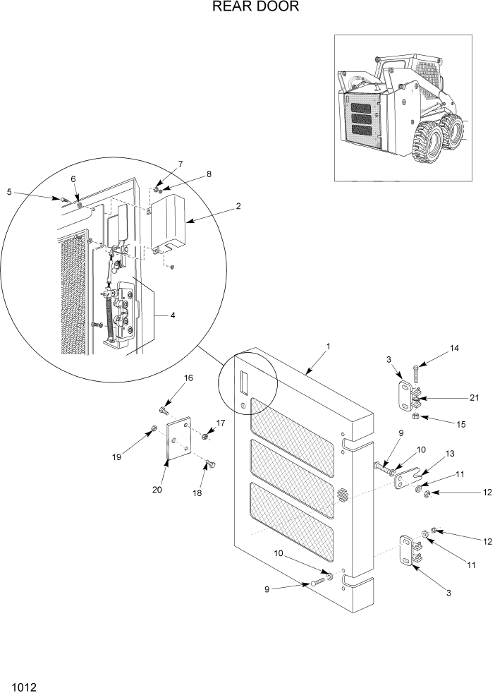 Схема запчастей Hyundai HSL960T - PAGE 1012 REAR DOOR ГЛАВНАЯ РАМА