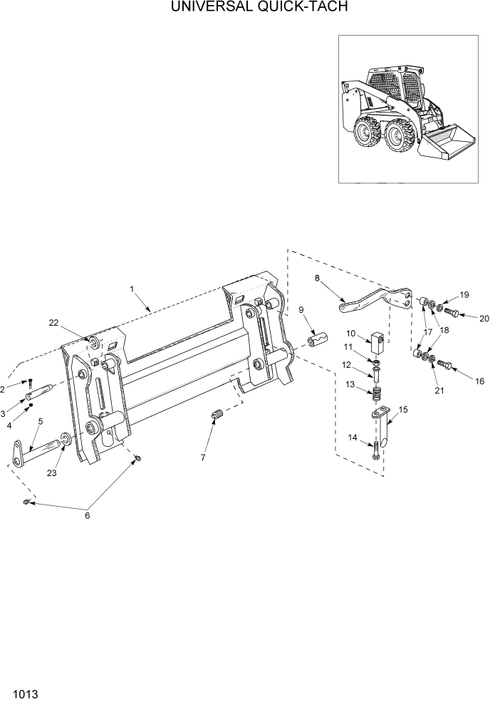 Схема запчастей Hyundai HSL960T - PAGE 1013 UNIVERSAL QUICK-TACH ГЛАВНАЯ РАМА