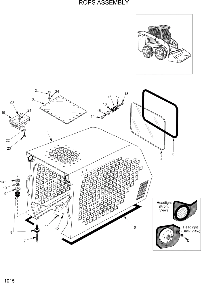 Схема запчастей Hyundai HSL960T - PAGE 1015 ROPS ASSEMBLY ГЛАВНАЯ РАМА