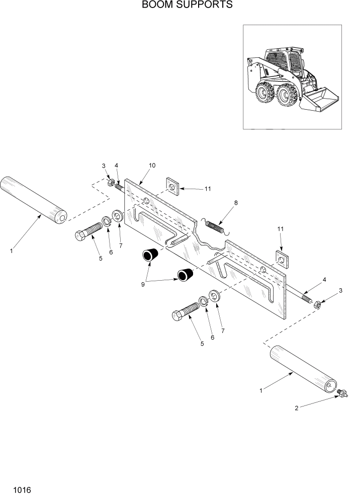 Схема запчастей Hyundai HSL960T - PAGE 1016 BOOM SUPPORTS ГЛАВНАЯ РАМА