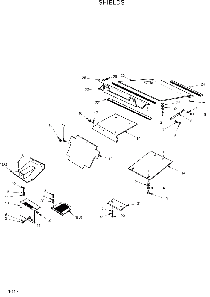 Схема запчастей Hyundai HSL960T - PAGE 1017 SHIELDS ГЛАВНАЯ РАМА