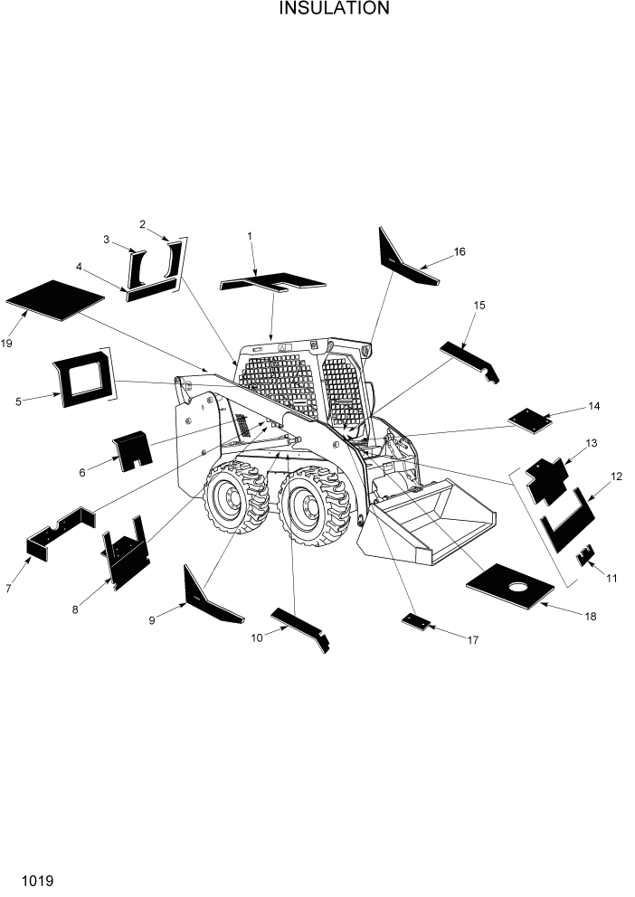 Схема запчастей Hyundai HSL960T - PAGE 1019 INSULATION ГЛАВНАЯ РАМА