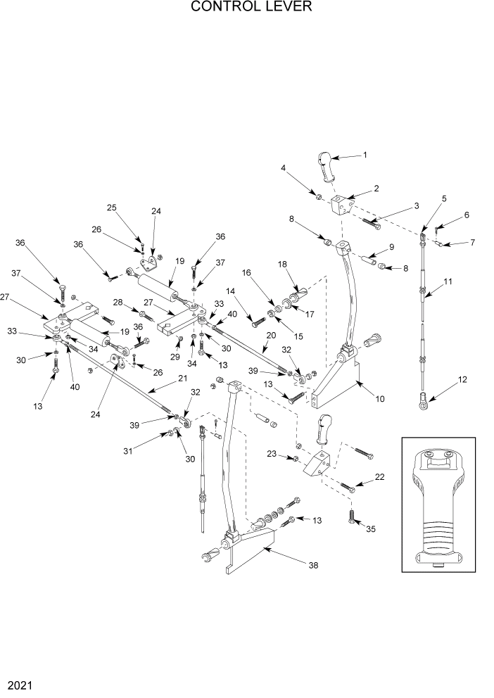 Схема запчастей Hyundai HSL960T - PAGE 2021 CONTROL LEVER КОНТРОЛЬ