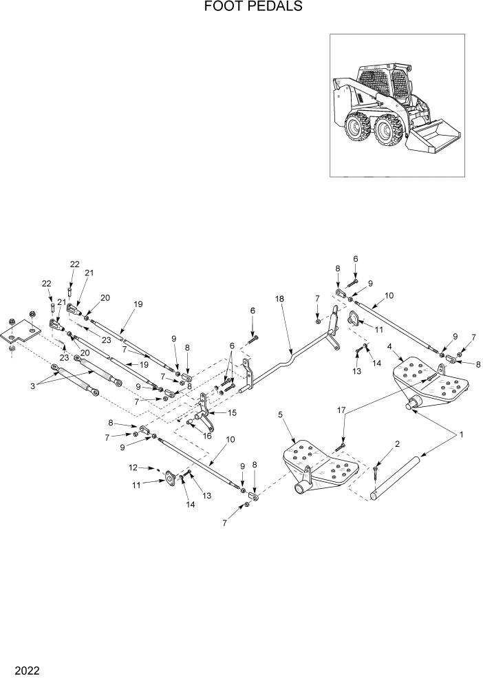 Схема запчастей Hyundai HSL960T - PAGE 2022 FOOT PEDALS КОНТРОЛЬ