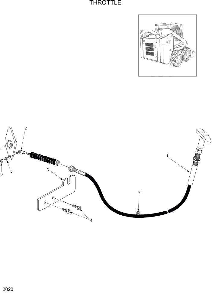 Схема запчастей Hyundai HSL960T - PAGE 2023 THROTTLE КОНТРОЛЬ