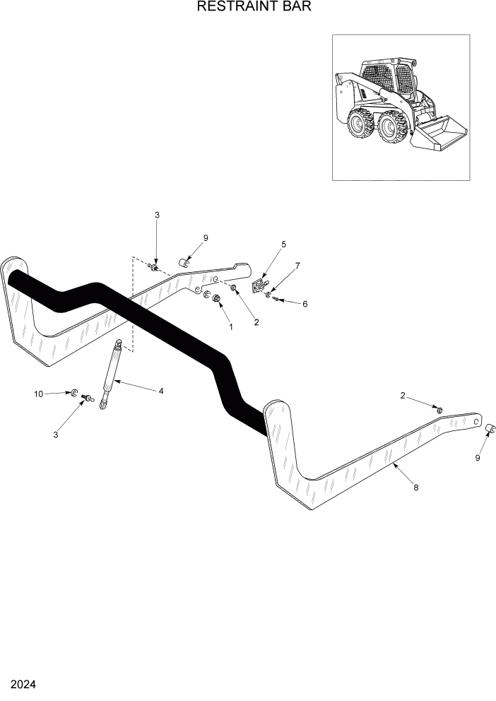 Схема запчастей Hyundai HSL960T - PAGE 2024 RESTRAINT BAR КОНТРОЛЬ