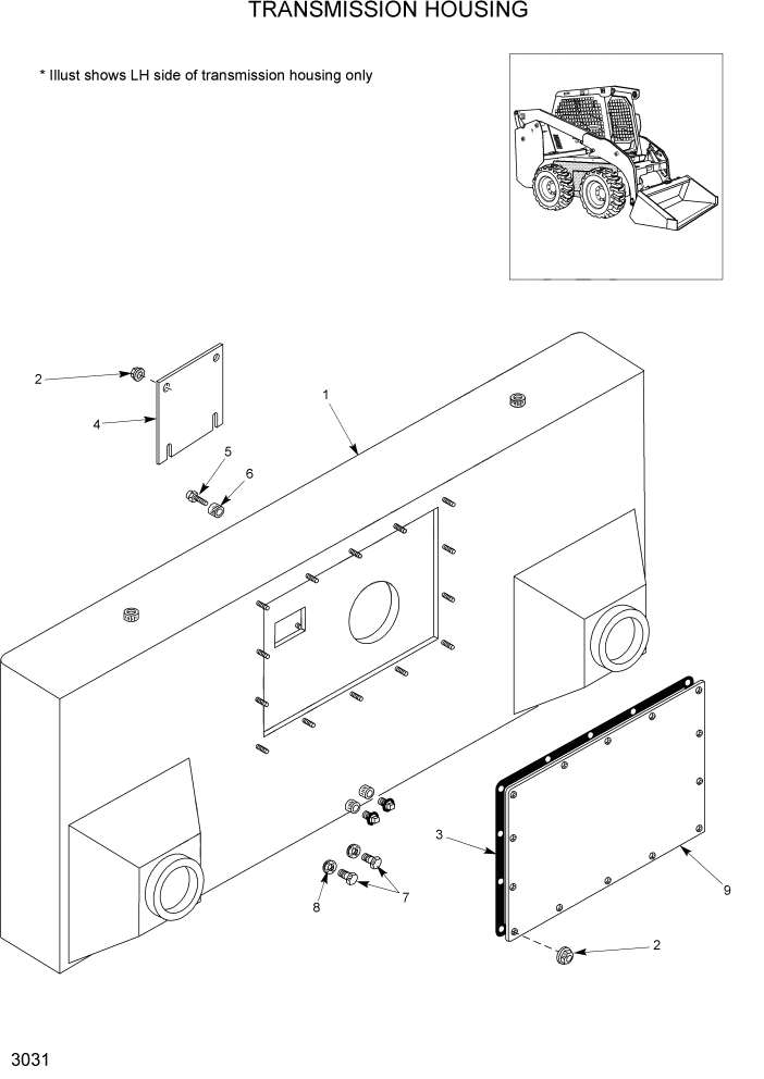 Схема запчастей Hyundai HSL960T - PAGE 3031 TRANSMISSION HOUSING КОНЕЧНАЯ ПЕРЕДАЧА ПРИВОДА