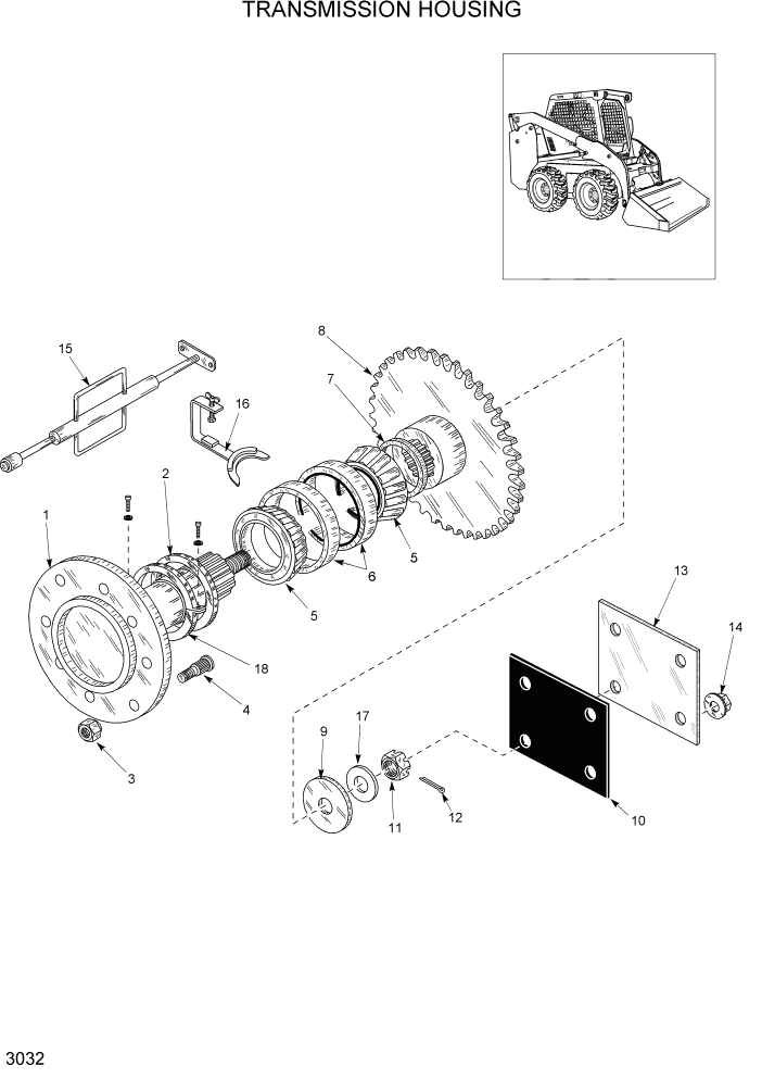 Схема запчастей Hyundai HSL960T - PAGE 3032 AXLE ASSEMBLY КОНЕЧНАЯ ПЕРЕДАЧА ПРИВОДА