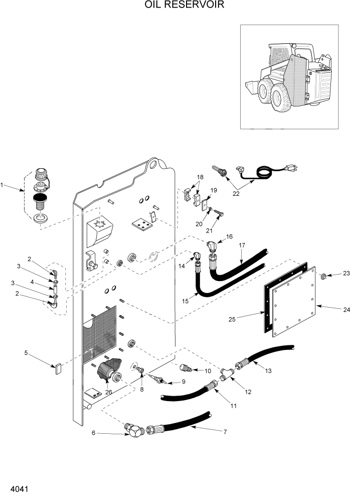 Схема запчастей Hyundai HSL960T - PAGE 4041 OIL RESERVOIR ГИДРАВЛИЧЕСКАЯ СИСТЕМА