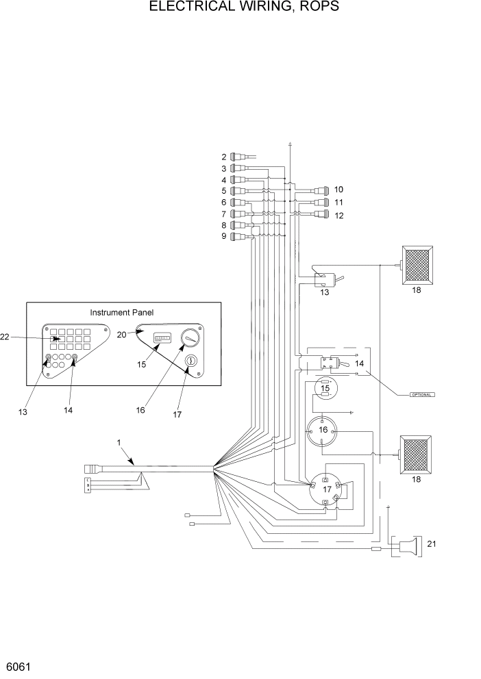 Схема запчастей Hyundai HSL960T - PAGE 6061 ELECTRICAL WIRING, ROPS ЭЛЕКТРИЧЕСКАЯ СИСТЕМА