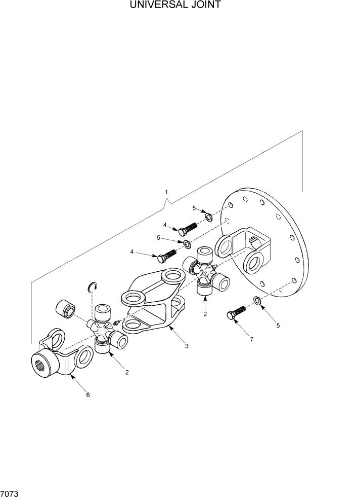 Схема запчастей Hyundai HSL960T - PAGE 7073 UNIVERSAL JOINT ДВИГАТЕЛЬ ОБОРУДОВАНИЕ