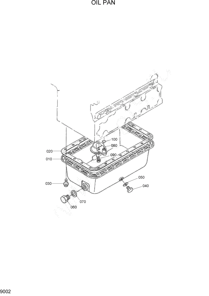 Схема запчастей Hyundai HSL960T - PAGE 9002 OIL PAN ДВИГАТЕЛЬ БАЗА