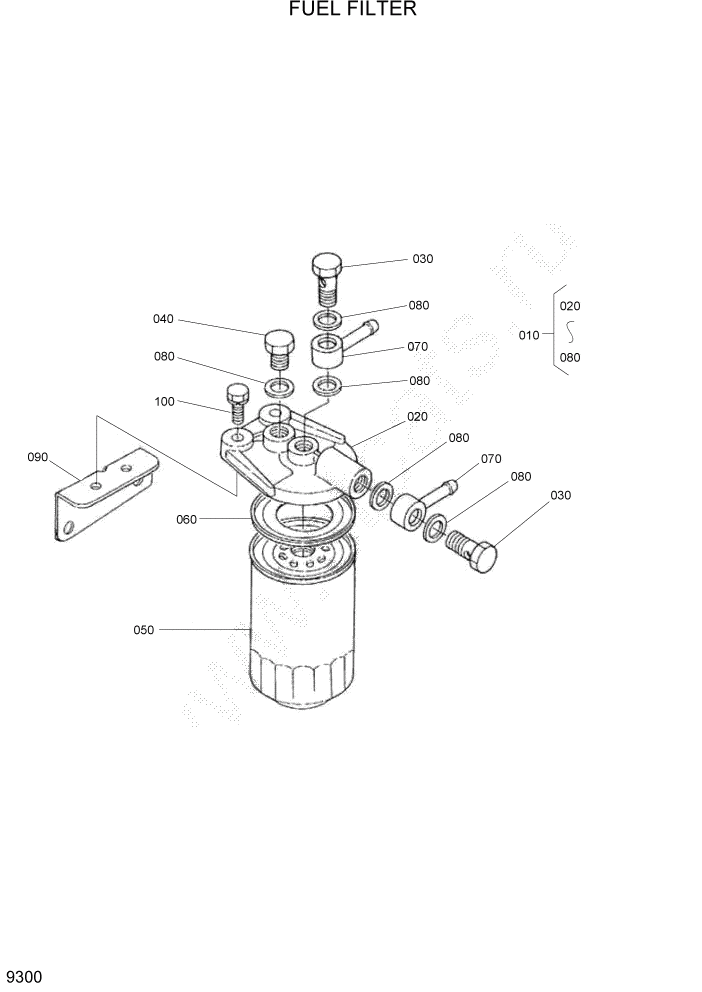 Схема запчастей Hyundai HSL960T - PAGE 9300 FUEL FILTER ДВИГАТЕЛЬ БАЗА