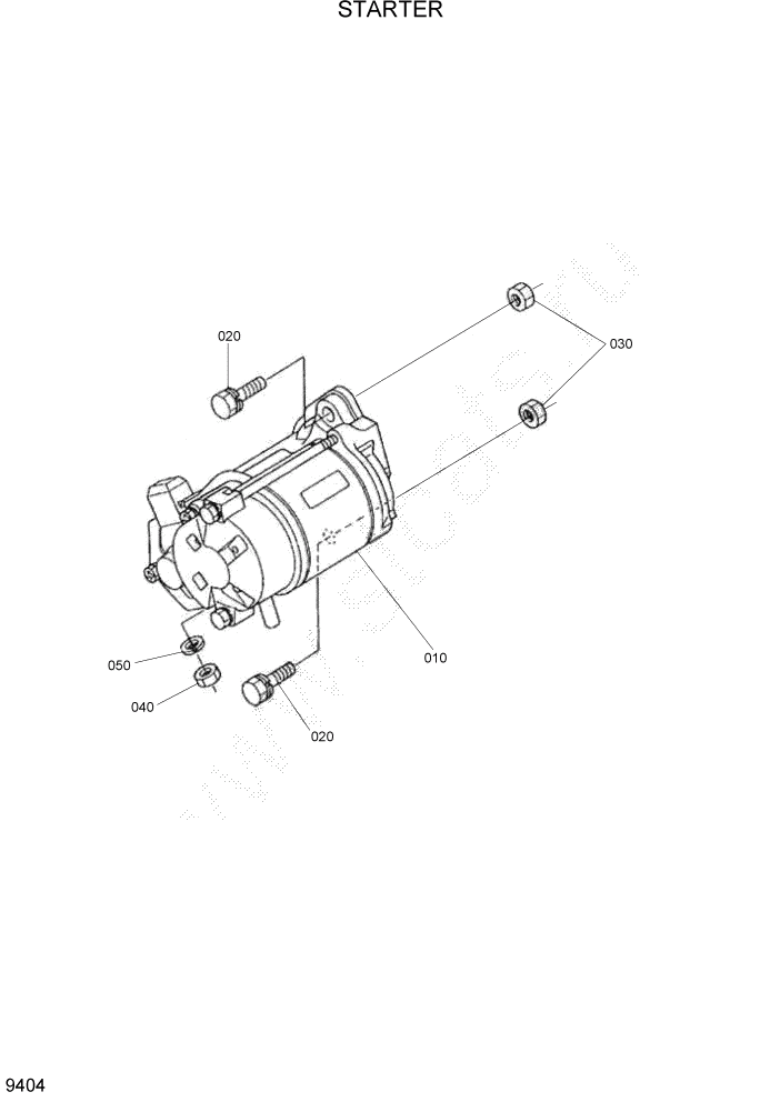 Схема запчастей Hyundai HSL960T - PAGE 9404 STARTER ДВИГАТЕЛЬ БАЗА