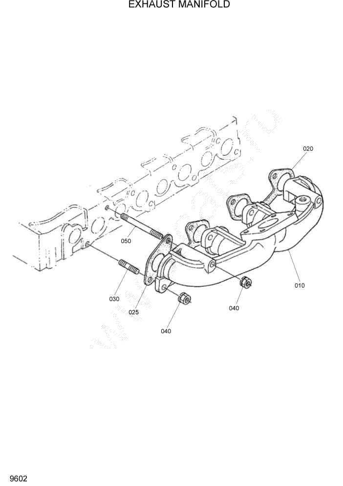 Схема запчастей Hyundai HSL960T - PAGE 9602 EXHAUST MANIFOLD ДВИГАТЕЛЬ БАЗА