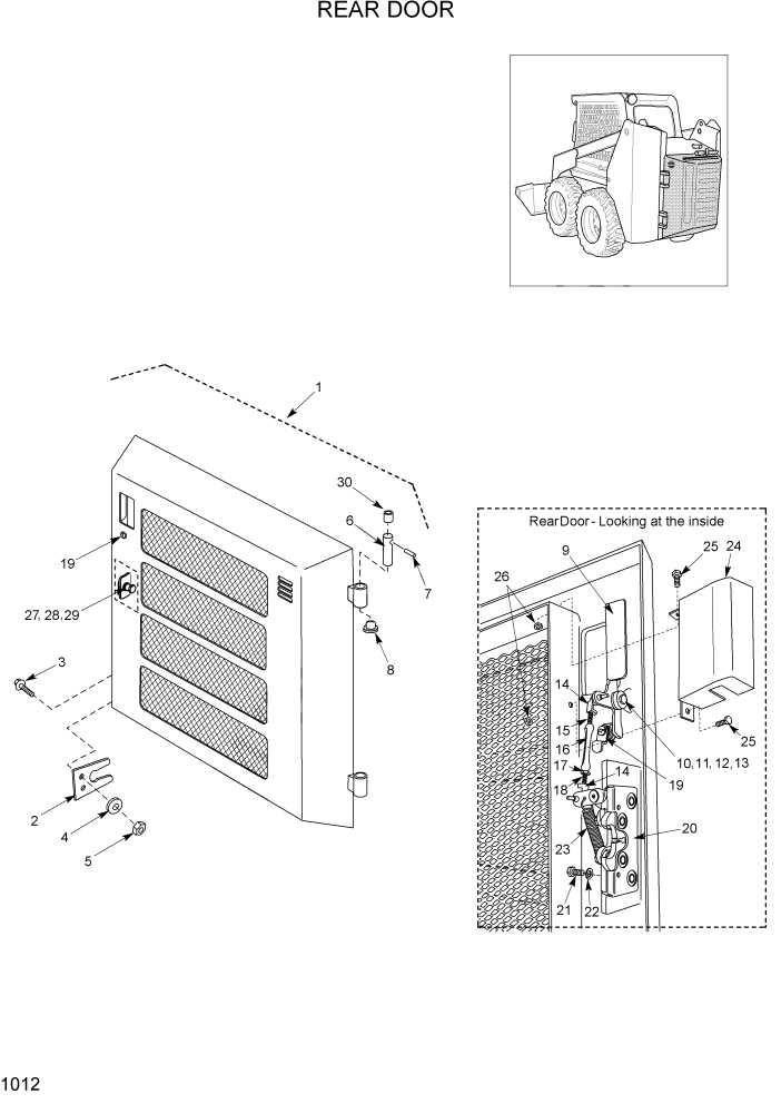 Схема запчастей Hyundai HSL1200T - PAGE 1012 REAR DOOR ГЛАВНАЯ РАМА