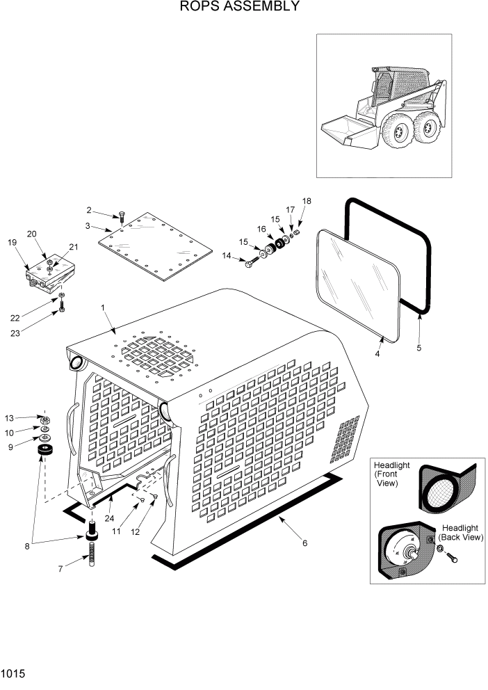 Схема запчастей Hyundai HSL1200T - PAGE 1015 ROPS ASSEMBLY ГЛАВНАЯ РАМА