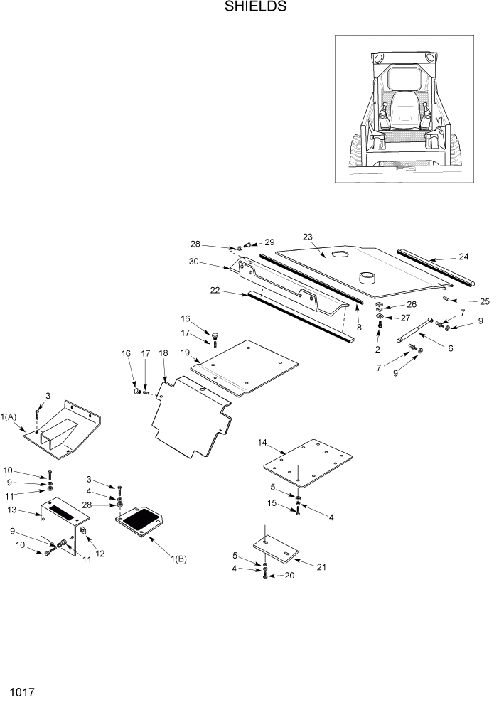 Схема запчастей Hyundai HSL1200T - PAGE 1017 SHIELDS ГЛАВНАЯ РАМА