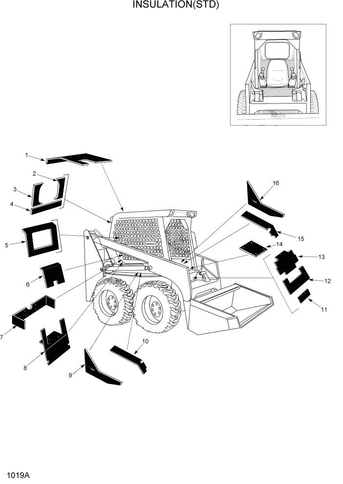 Схема запчастей Hyundai HSL1200T - PAGE 1019A INSULATION(STD) ГЛАВНАЯ РАМА