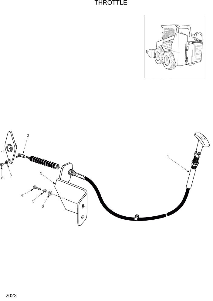 Схема запчастей Hyundai HSL1200T - PAGE 2023 THROTTLE КОНТРОЛЬ