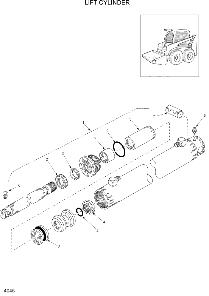 Схема запчастей Hyundai HSL1200T - PAGE 4045 LIFT CYLINDER ГИДРАВЛИЧЕСКАЯ СИСТЕМА