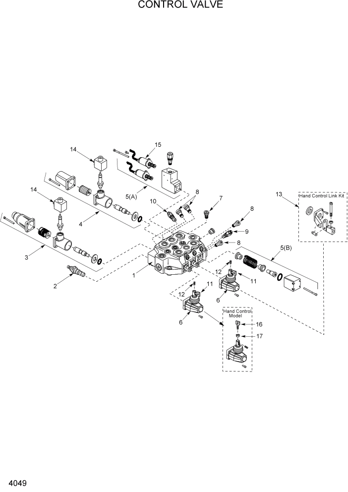 Схема запчастей Hyundai HSL1200T - PAGE 4049 CONTROL VALVE ГИДРАВЛИЧЕСКАЯ СИСТЕМА