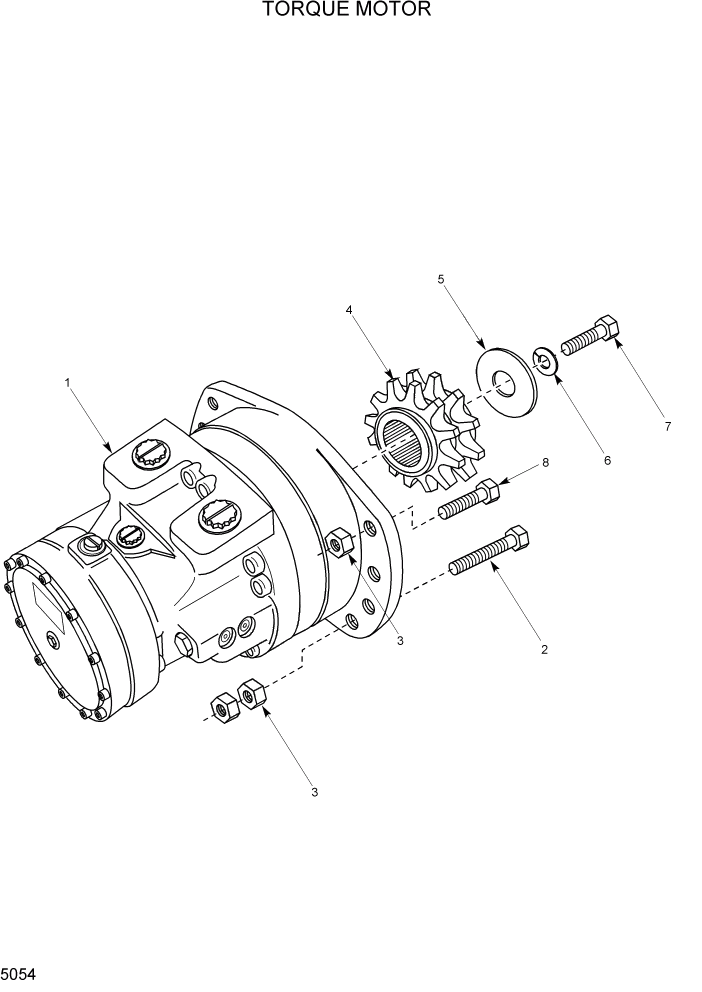 Схема запчастей Hyundai HSL1200T - PAGE 5054 TORQUE MOTOR ГИДРОСТАТИЧЕСКАЯ СИСТЕМА ПРИВОДОВ