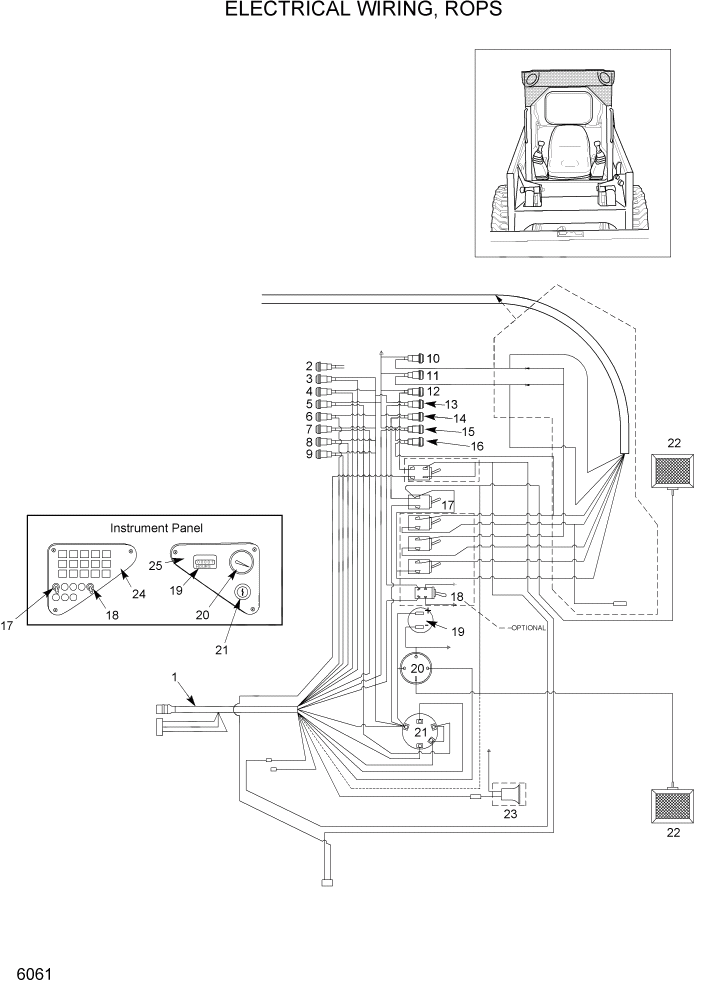 Схема запчастей Hyundai HSL1200T - PAGE 6061 ELECTRICAL WIRING, ROPS ЭЛЕКТРИЧЕСКАЯ СИСТЕМА