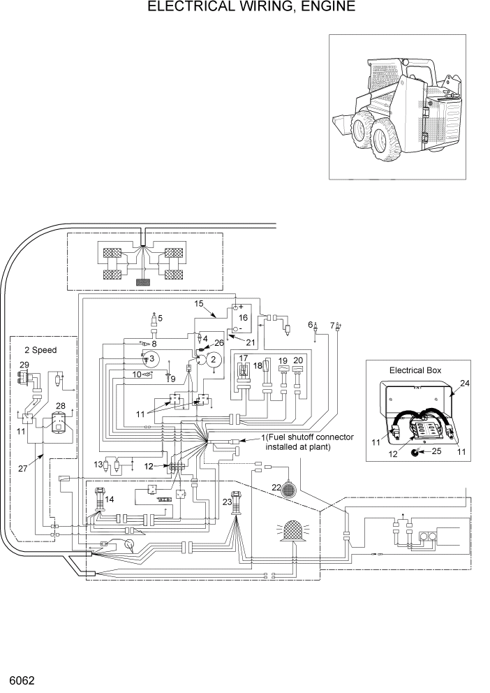 Схема запчастей Hyundai HSL1200T - PAGE 6062 ELECTRICAL WIRING, ENGINE ЭЛЕКТРИЧЕСКАЯ СИСТЕМА