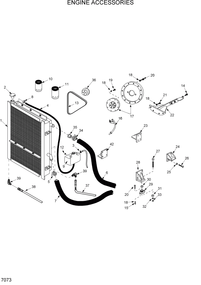 Схема запчастей Hyundai HSL1200T - PAGE 7073 ENGINE ACCESSORIES ДВИГАТЕЛЬ ОБОРУДОВАНИЕ