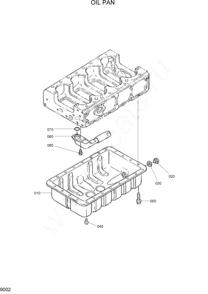 Схема запчастей Hyundai HSL1200T - PAGE 9002 OIL PAN ДВИГАТЕЛЬ БАЗА