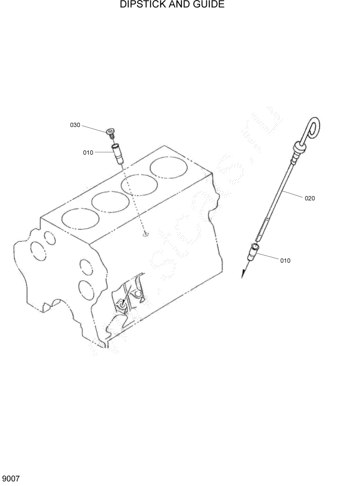 Схема запчастей Hyundai HSL1200T - PAGE 9007 DIPSTICK AND GUIDE ДВИГАТЕЛЬ БАЗА