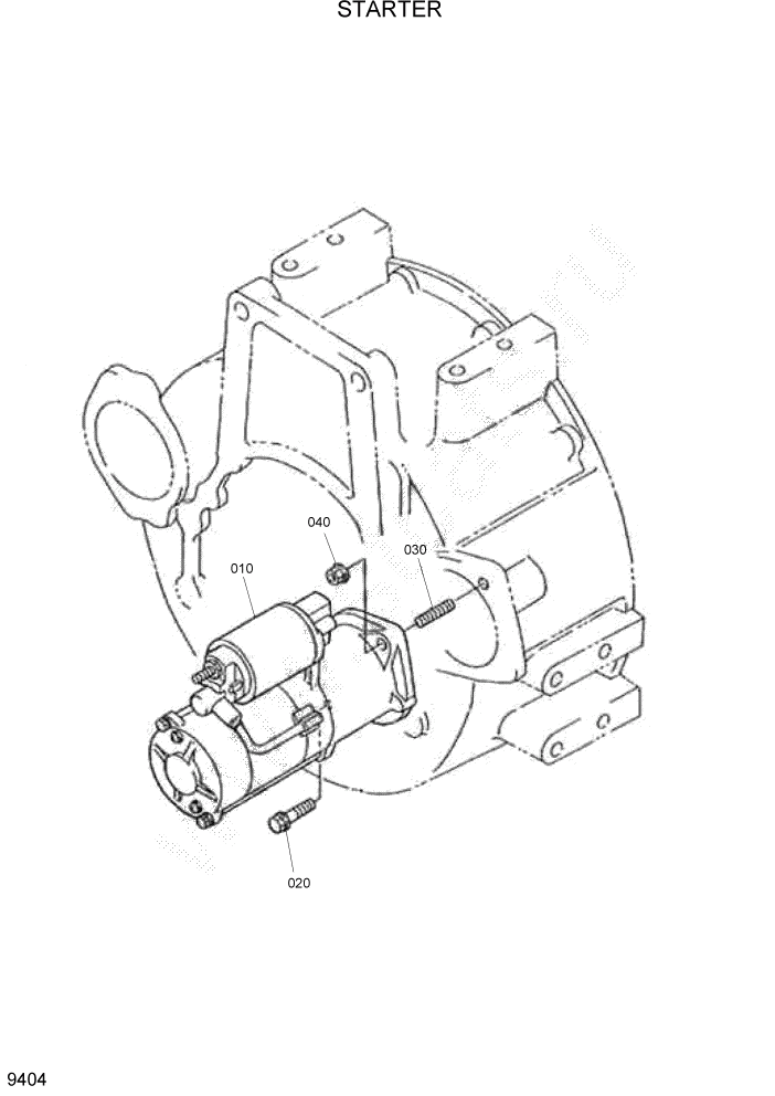 Схема запчастей Hyundai HSL1200T - PAGE 9404 STARTER ДВИГАТЕЛЬ БАЗА