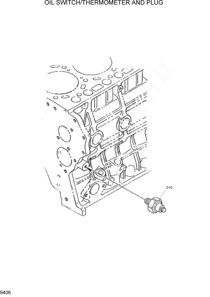 Схема запчастей Hyundai HSL1200T - PAGE 9406 OIL SWITCH/THERMOMETER AND PLUG ДВИГАТЕЛЬ БАЗА