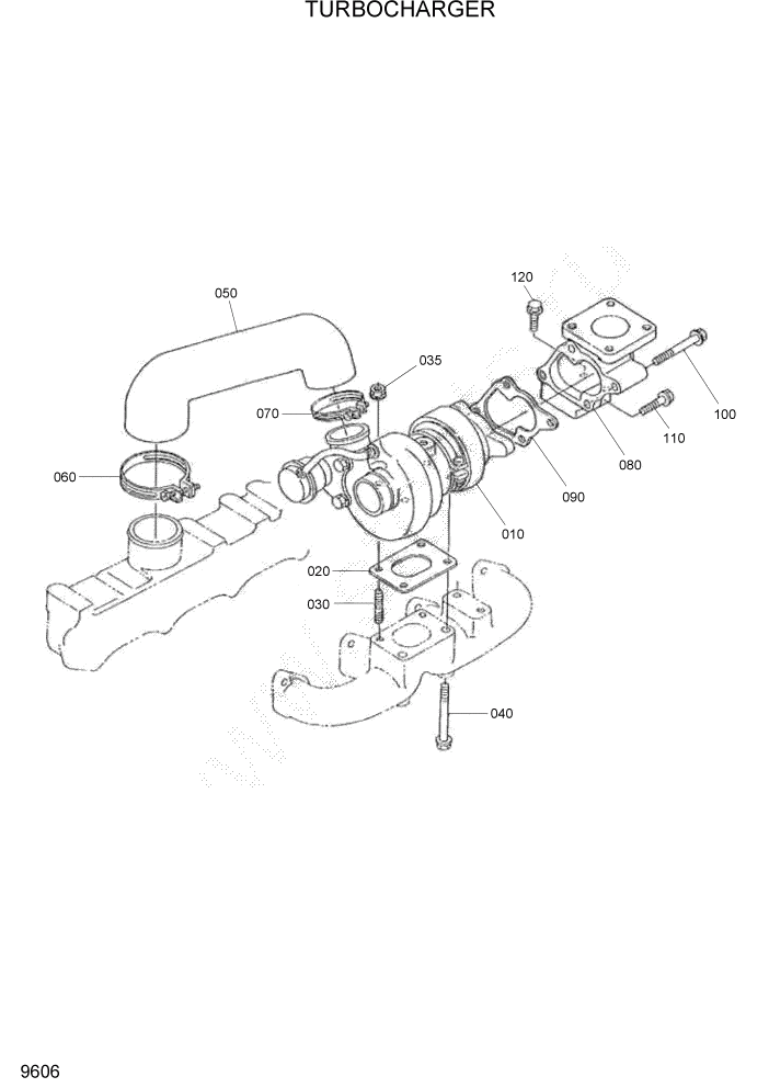 Схема запчастей Hyundai HSL1200T - PAGE 9606 TURBOCHARGER ДВИГАТЕЛЬ БАЗА