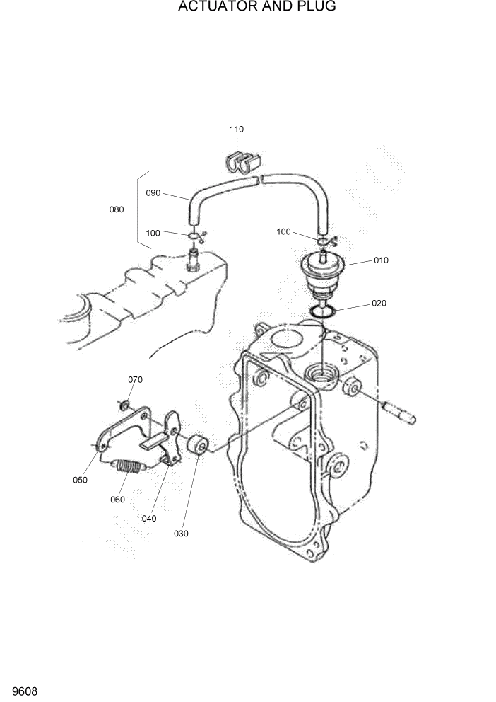 Схема запчастей Hyundai HSL1200T - PAGE 9608 ACTUATOR AND PLUG ДВИГАТЕЛЬ БАЗА