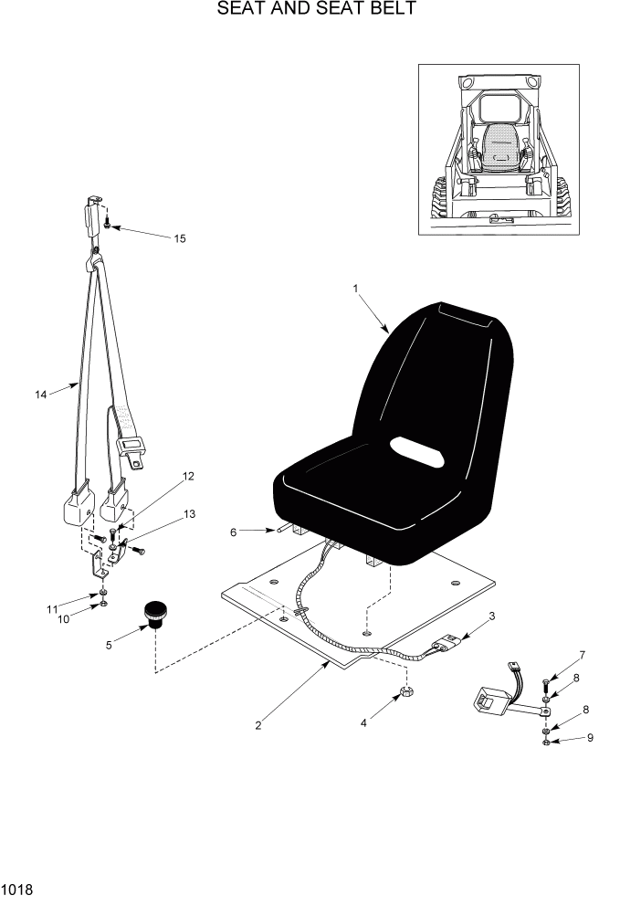 Схема запчастей Hyundai HSL1500T - PAGE 1018 SEAT AND SEAT BELT ГЛАВНАЯ РАМА