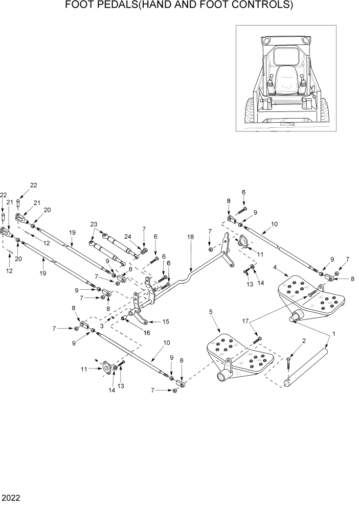 Схема запчастей Hyundai HSL1500T - PAGE 2022 FOOT PEDALS(HAND AND FOOT CONTROLS) КОНТРОЛЬ