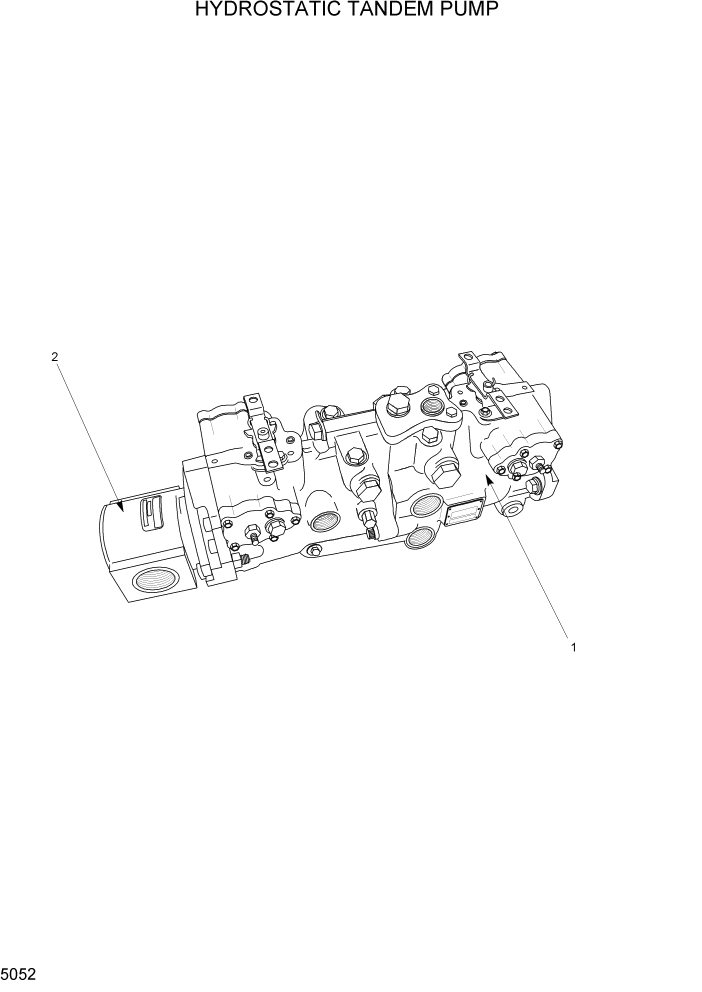 Схема запчастей Hyundai HSL1500T - PAGE 5052 HYDROSTATIC TANDEM PUMP ГИДРОСТАТИЧЕСКАЯ СИСТЕМА ПРИВОДОВ