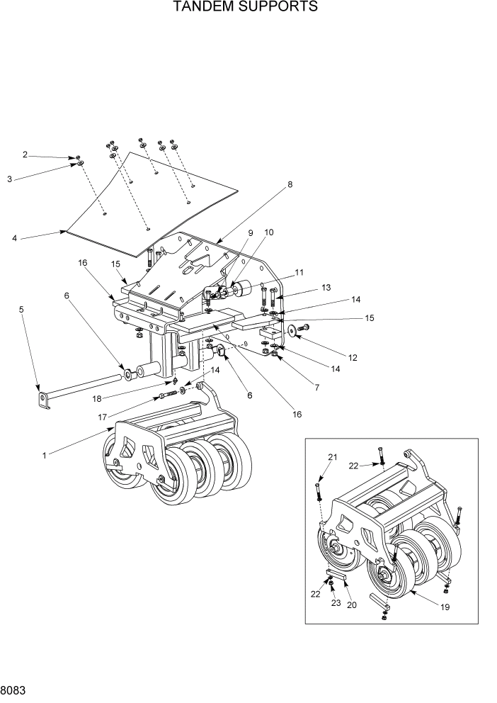 Схема запчастей Hyundai HSL1500T - PAGE 8083 TANDEM SUPPORTS ХОДОВАЯ ЧАСТЬ