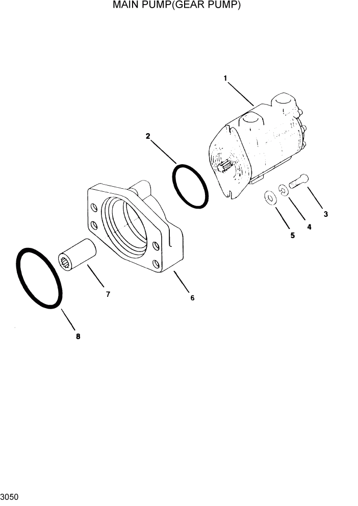 Схема запчастей Hyundai HSL610 - PAGE 3050 MAIN PUMP(GEAR PUMP) ГИДРАВЛИЧЕСКАЯ СИСТЕМА