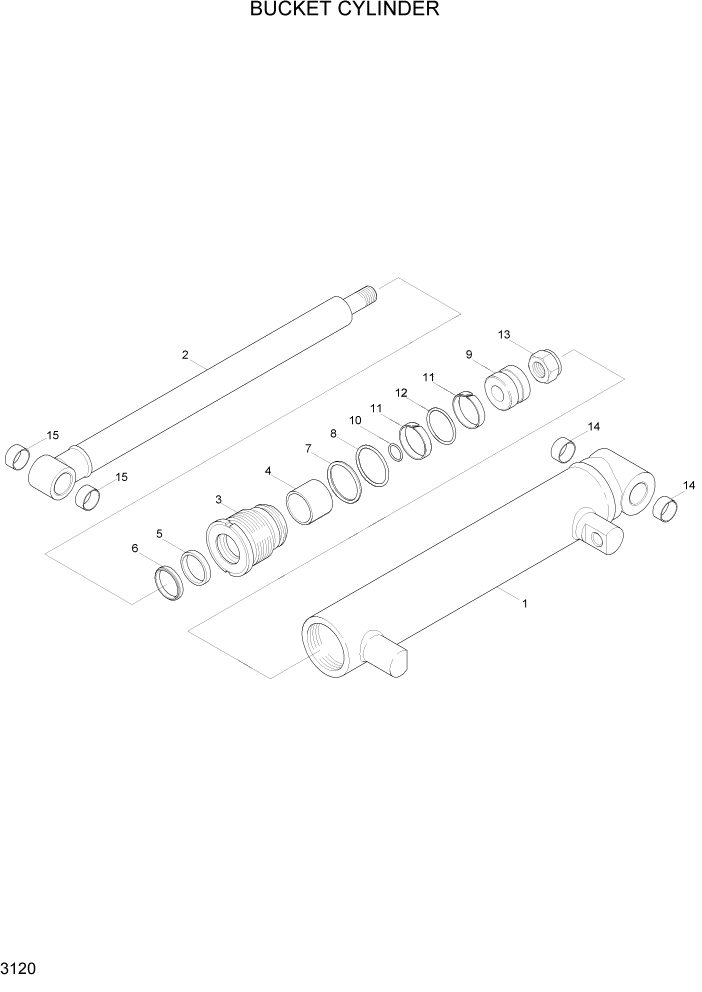 Схема запчастей Hyundai HSL610 - PAGE 3120 BUCKET CYLINDER ГИДРАВЛИЧЕСКАЯ СИСТЕМА