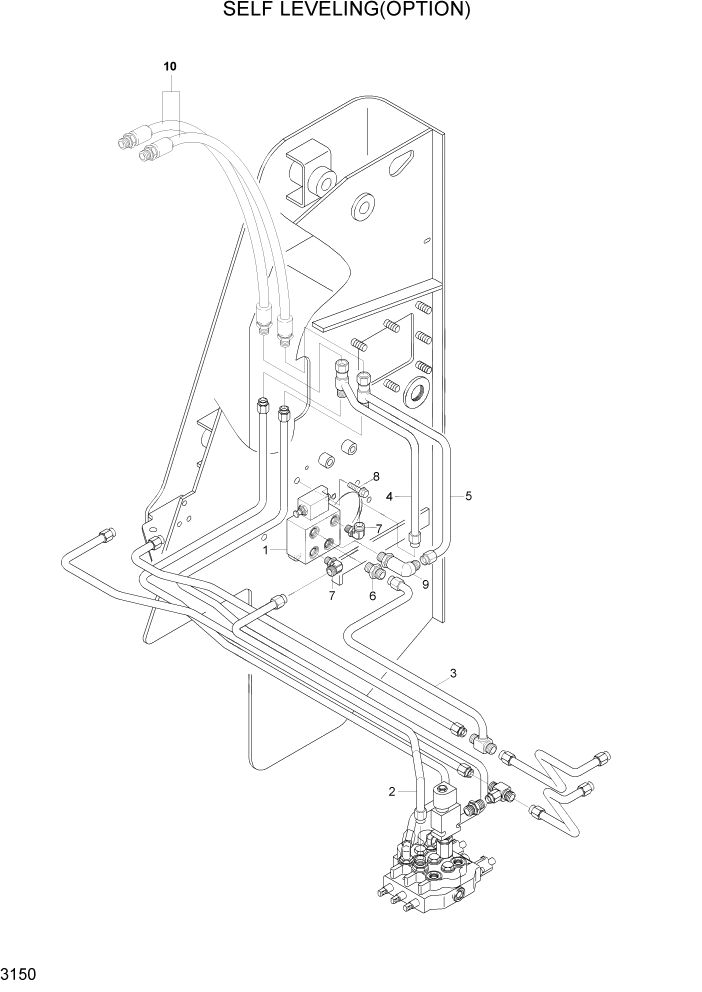 Схема запчастей Hyundai HSL610 - PAGE 3150 SELF LEVELING HYDRAULIC(OPTION) ГИДРАВЛИЧЕСКАЯ СИСТЕМА