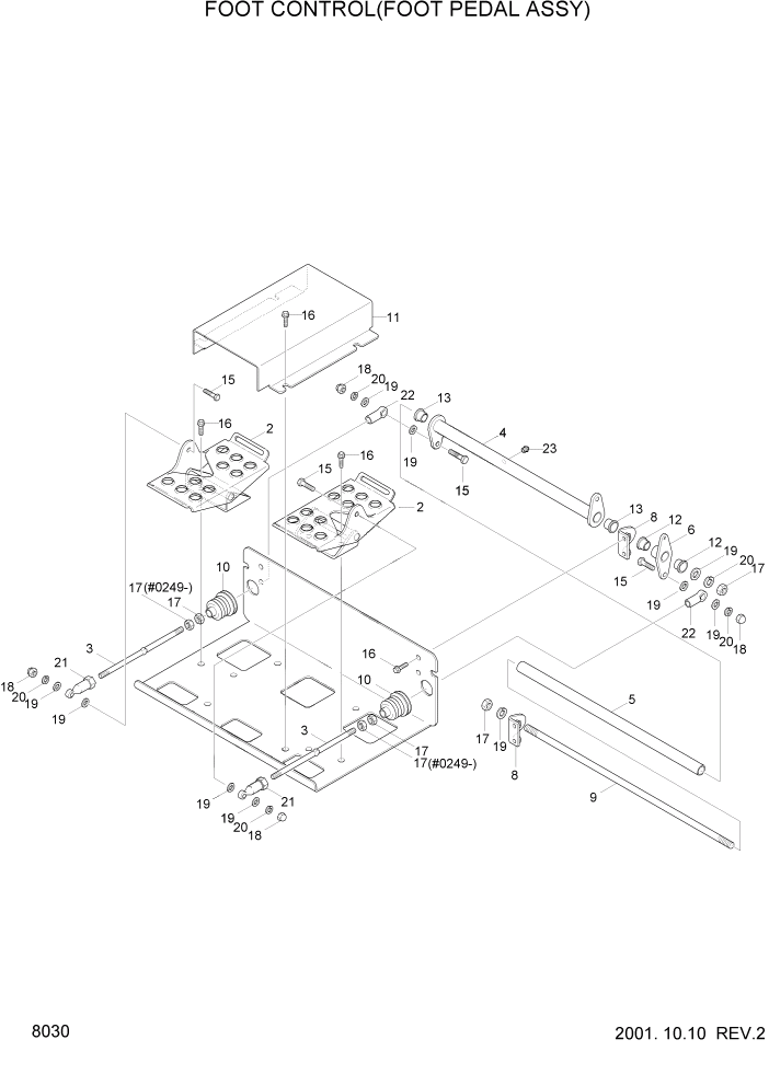 Схема запчастей Hyundai HSL610 - PAGE 8030 FOOT CONTROL(FOOT PEDAL ASSY) СИСТЕМА УПРАВЛЕНИЯ